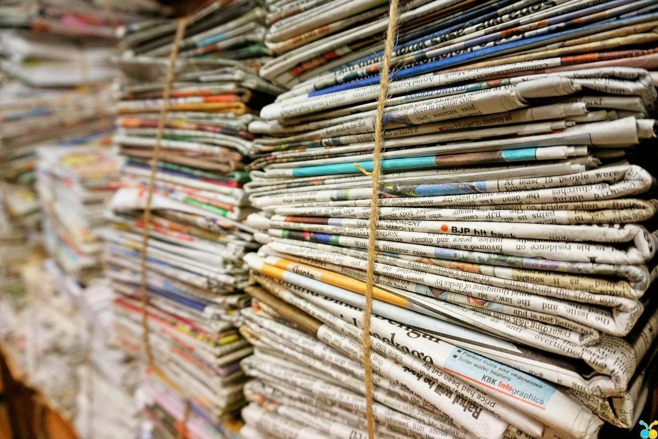 Stack of newspapers